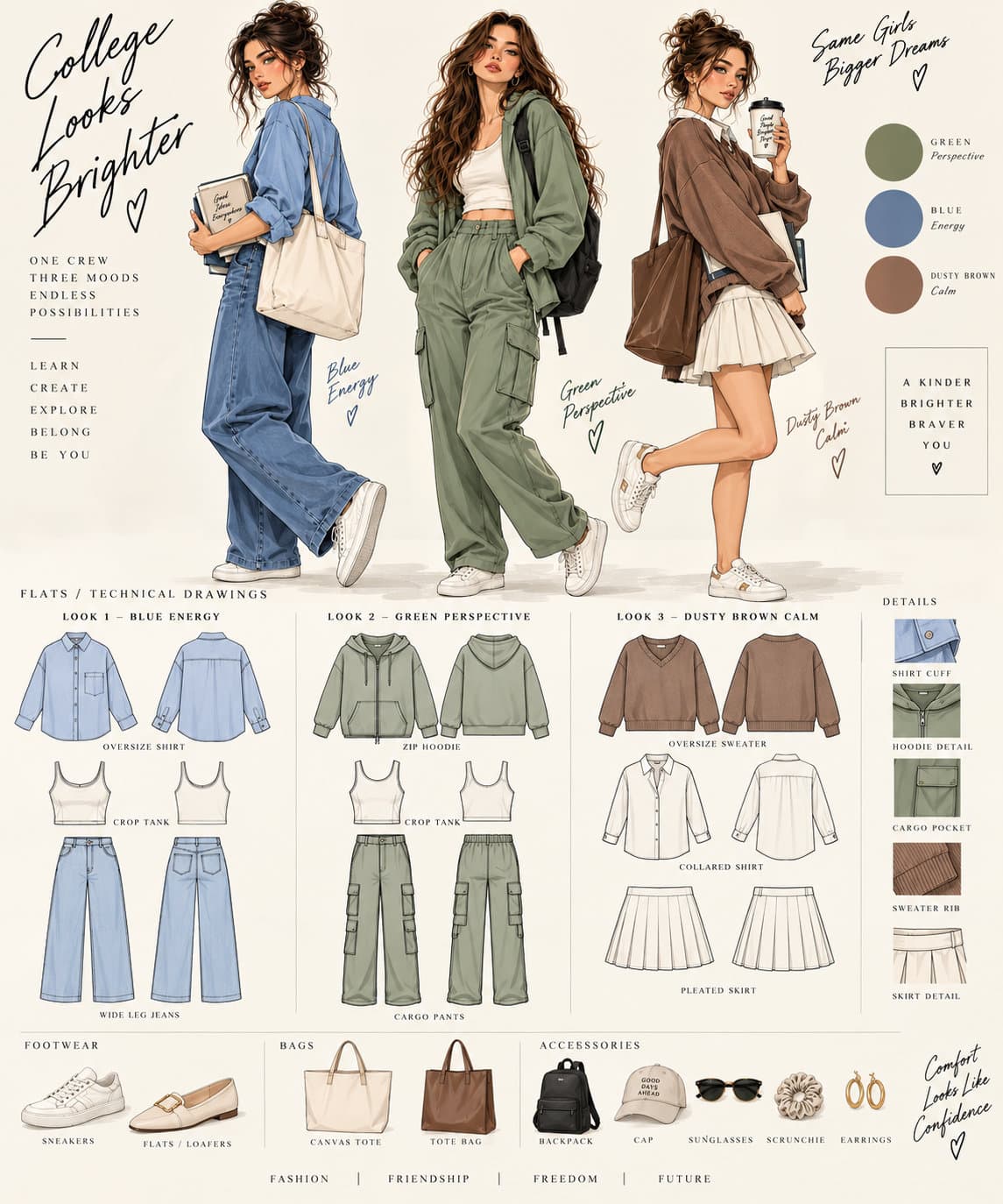 A smart outfits for casual college wear